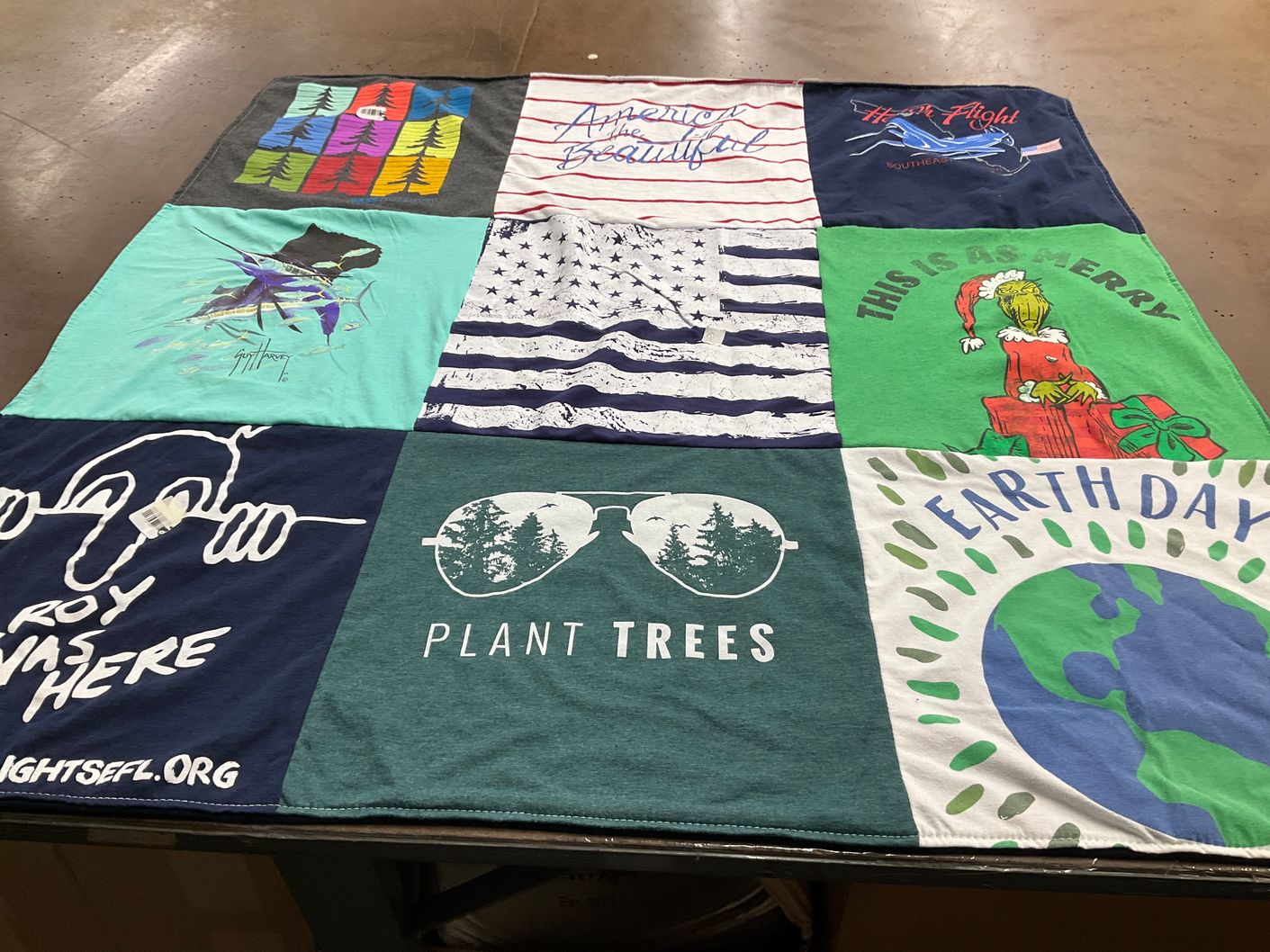 T-shirt quilt with nature, environment themes by Sherri from FL