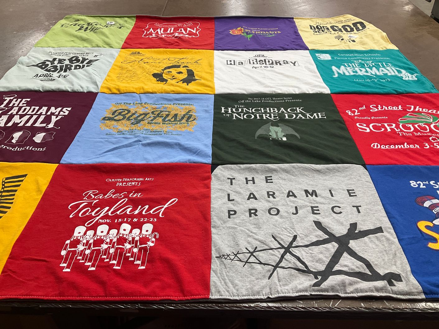 T-shirt quilt from cameron schools by Noel from OH