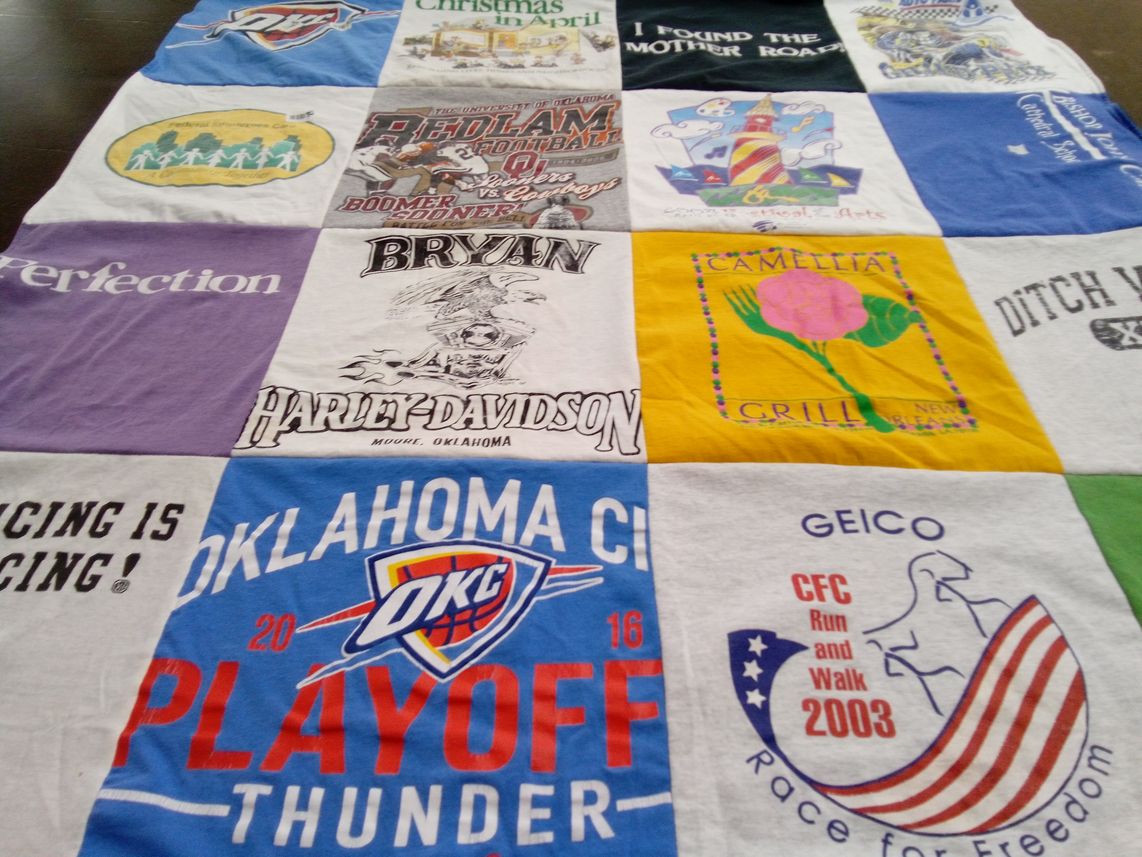 T-shirt quilt featuring oklahoma city thunder by Stephen from OK