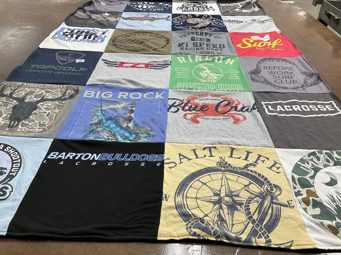 T-shirt quilt featuring barton bulldogs lacrosse by Thane from NC