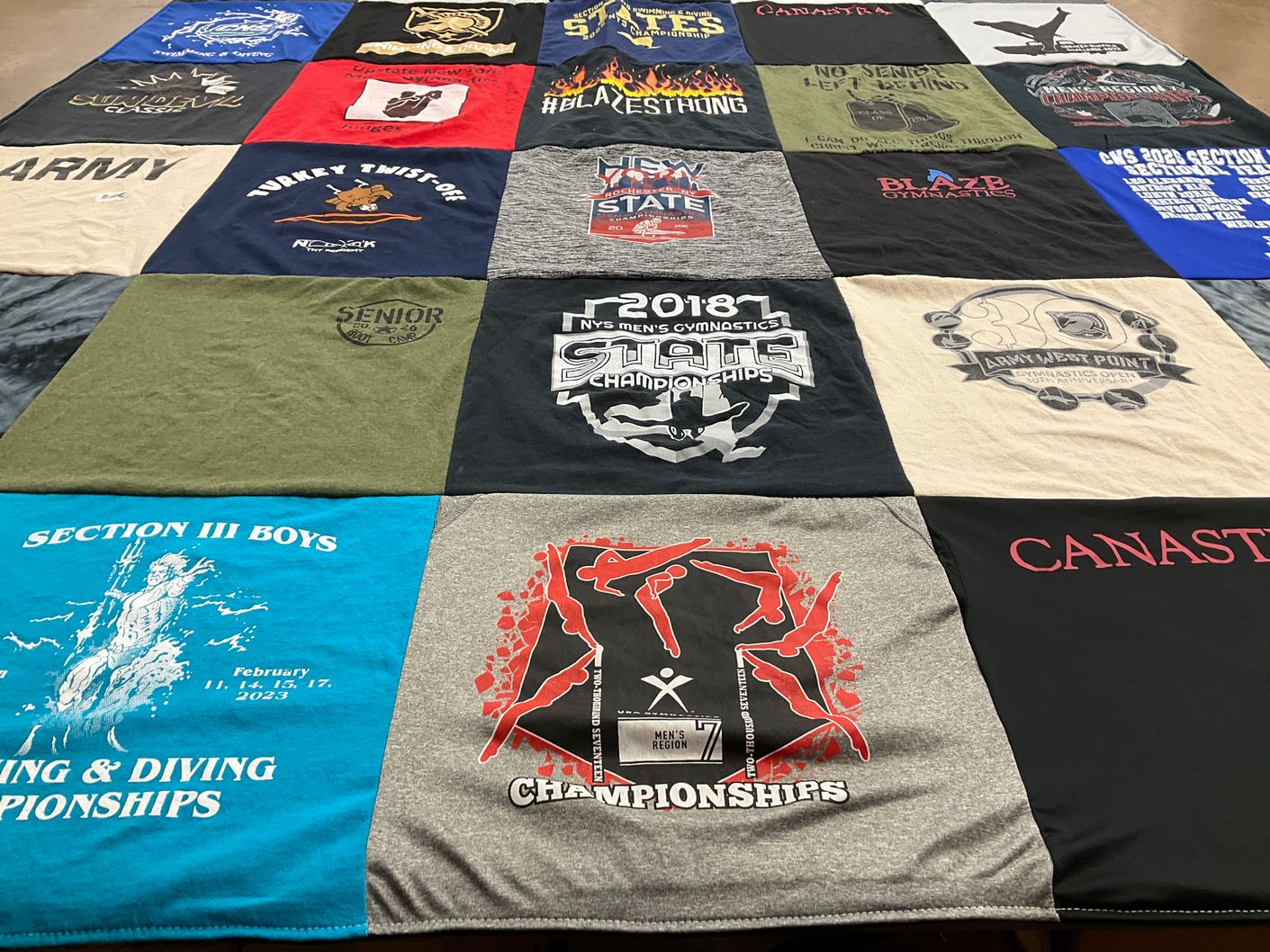 T-shirt quilt from new york state division of wrestling by Ann from FL