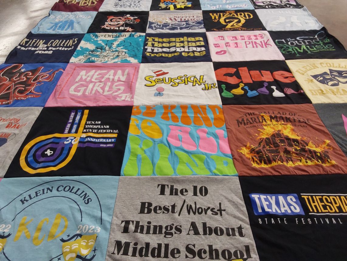 T-shirt quilt from klein collins high school by Lisa from TX