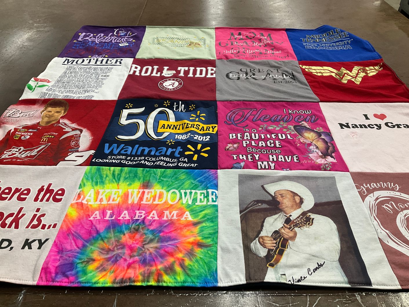 T-shirt quilt featuring university of alabama by Barbara from GA