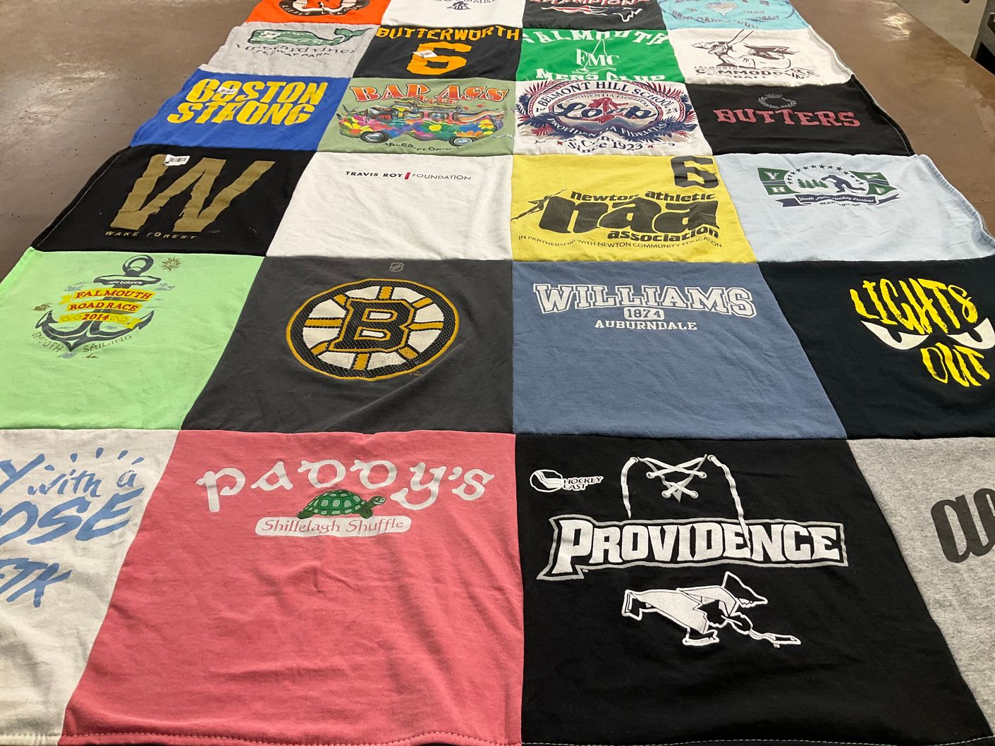 T-shirt quilt from williams college, providence college by Erin from MA