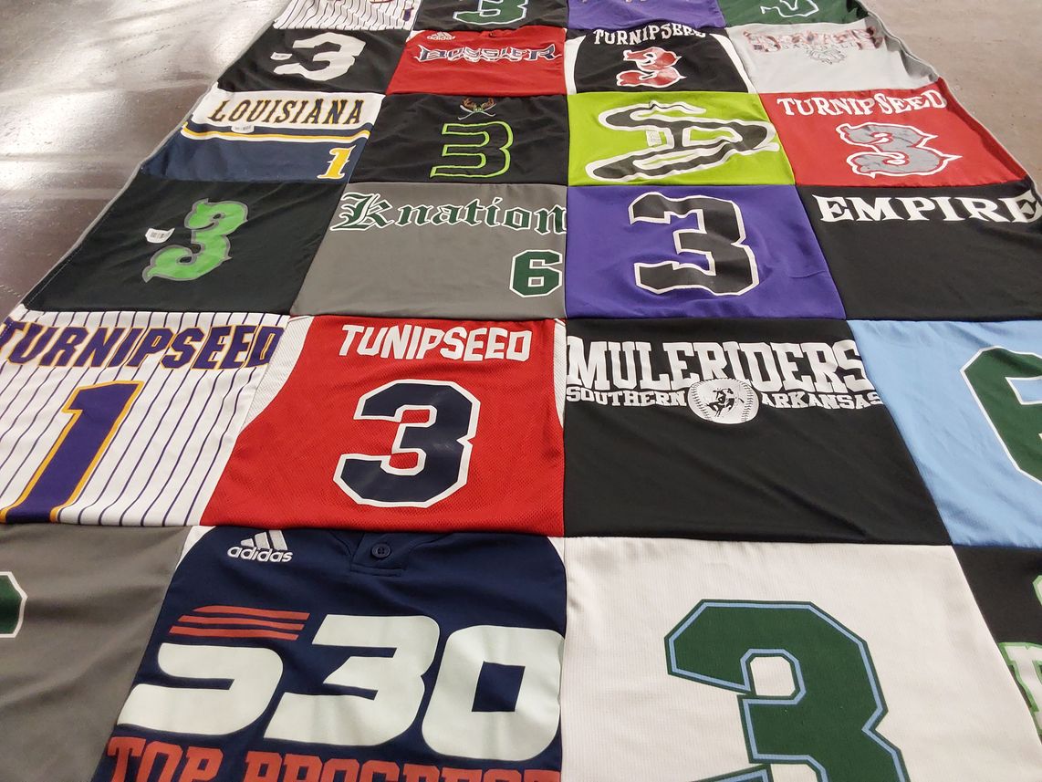 T-shirt quilt featuring mulerriders by Samantha from LA