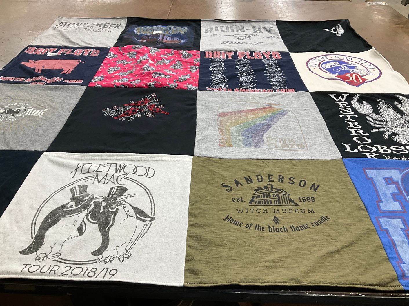 T-shirt quilt with music, bands themes by Elizabeth from CT
