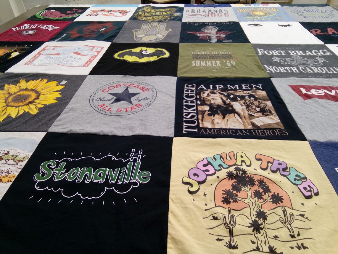 T-shirt quilt with travel, history themes by Patricia from MD