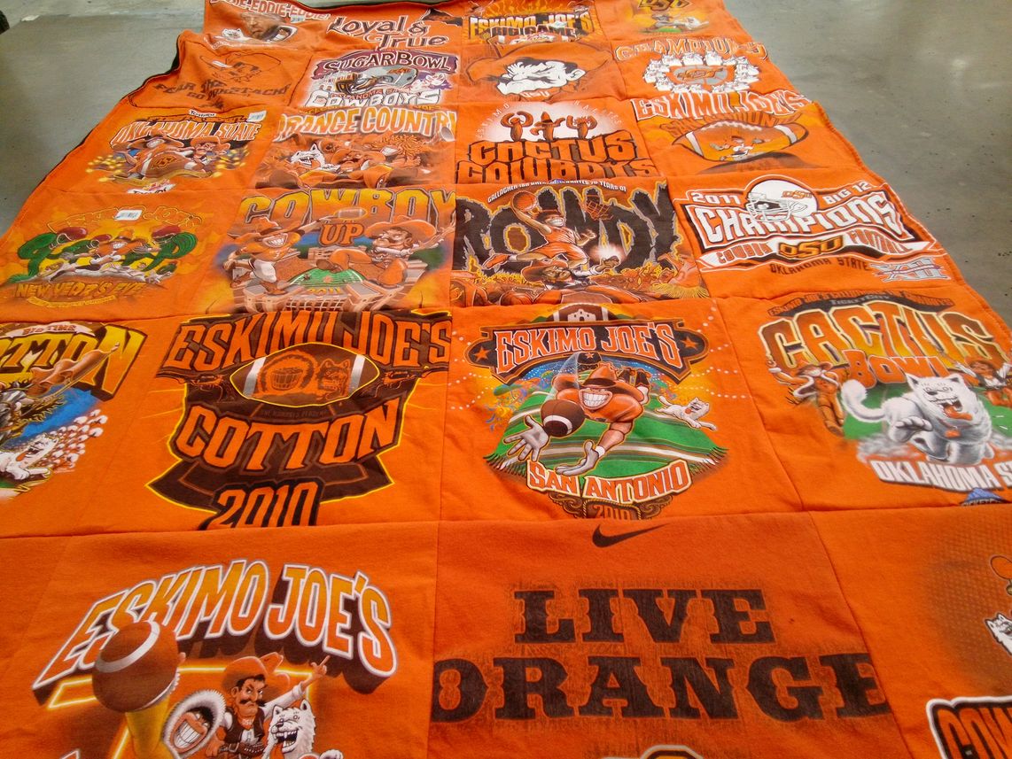 T-shirt quilt from oklahoma state university by Jennifer from OK