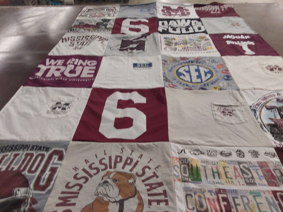 T-shirt quilt from mississippi state university by Mackenzie from MS