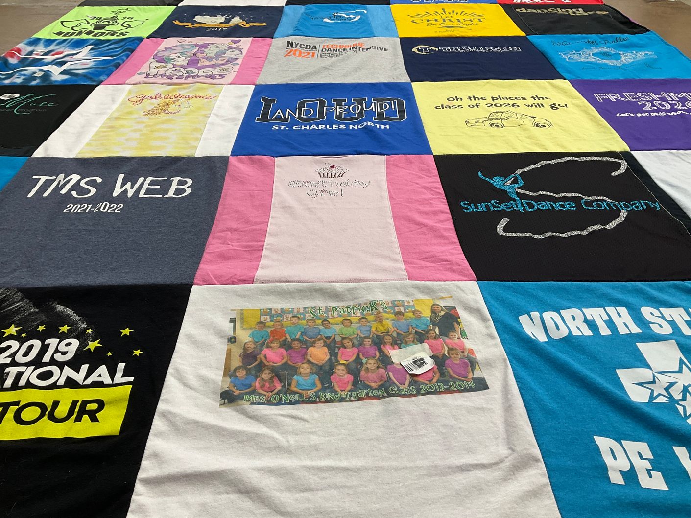 T-shirt quilt from st charles north high school by Michele from IL