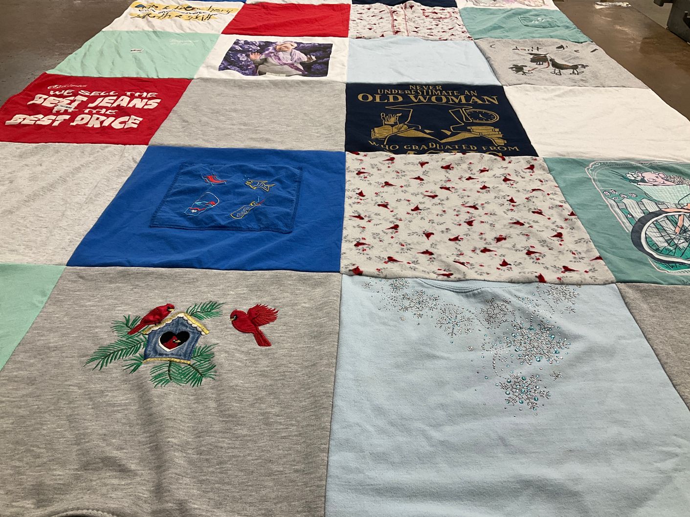 T-shirt quilt with outdoor, wildlife themes by Lisa from GA