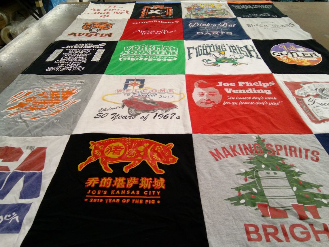 T-shirt quilt with food, parties themes by Joe from AL