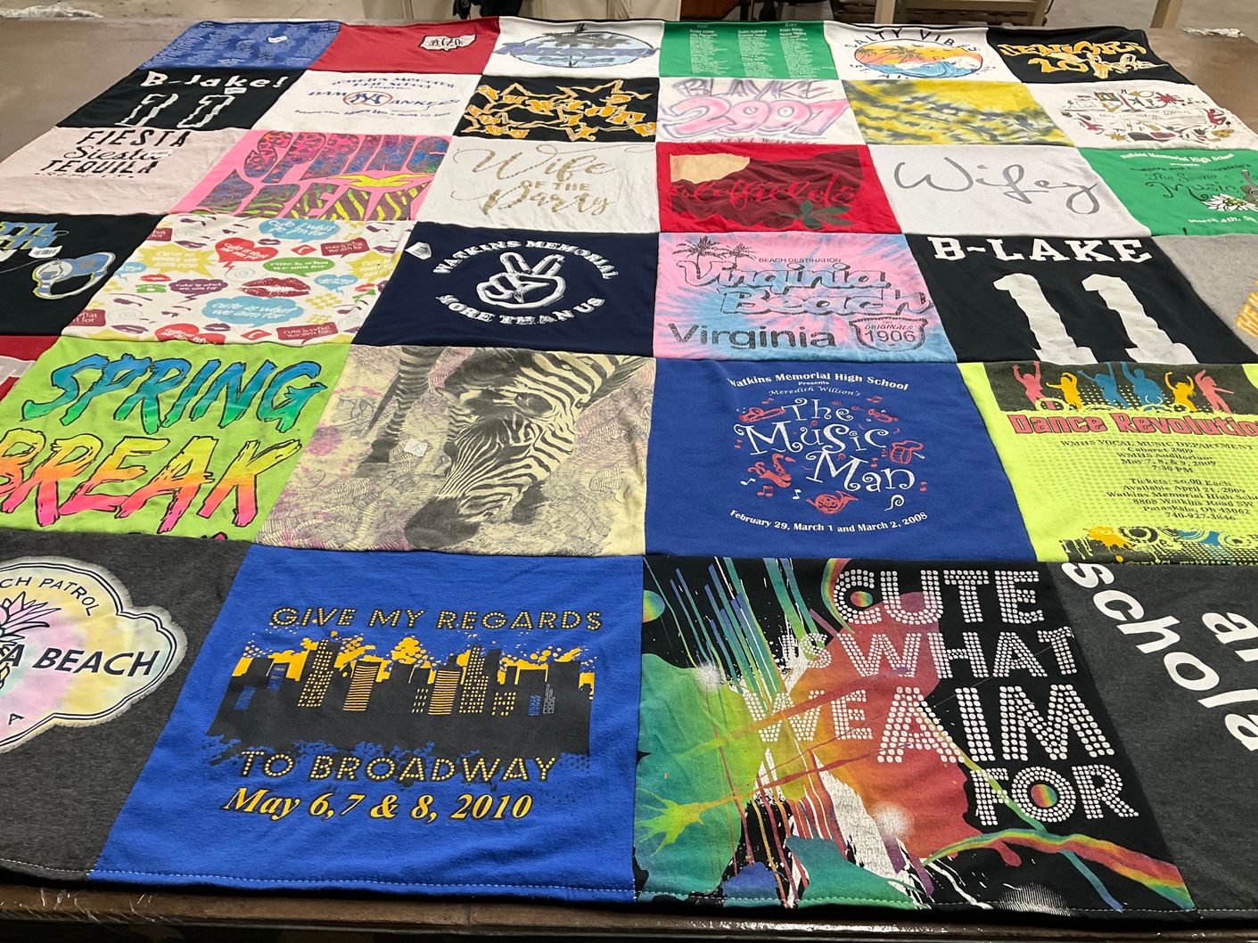 T-shirt quilt from watkins memorial high school by Blake from OH