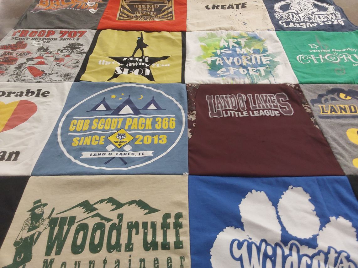 T-shirt quilt featuring land o' lakes little league, wildcats by Monica from FL