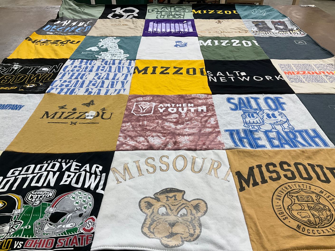 T-shirt quilt featuring university of missouri by Monica from TX