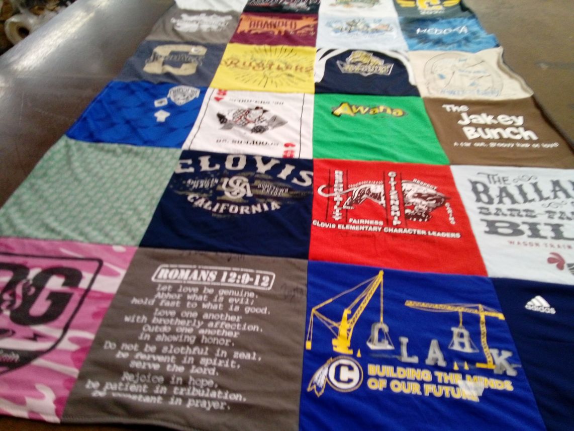 T-shirt quilt from clark college by Amanda from SD