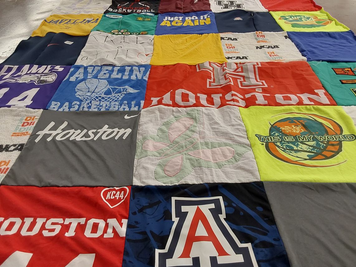 T-shirt quilt from university of houston, university of arizona by Monica from TX