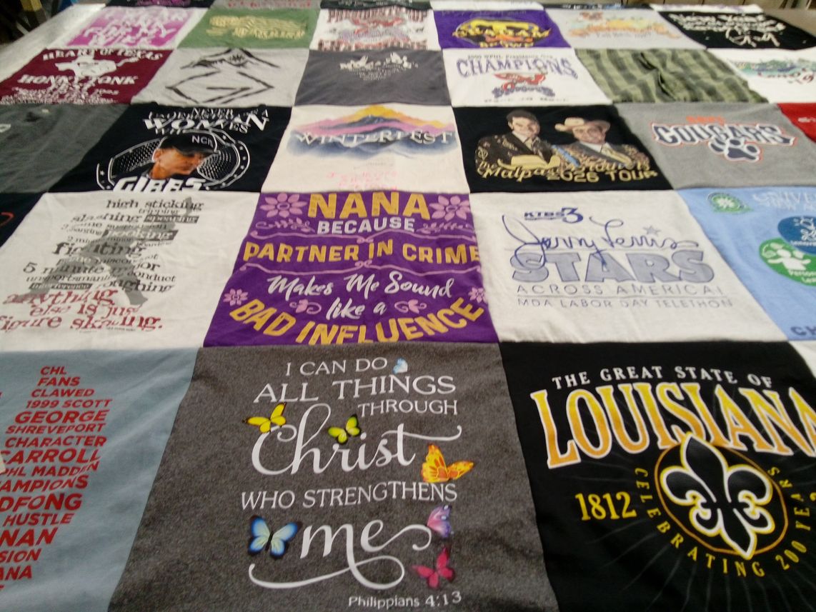 T-shirt quilt from university of connecticut by CAROL from LA