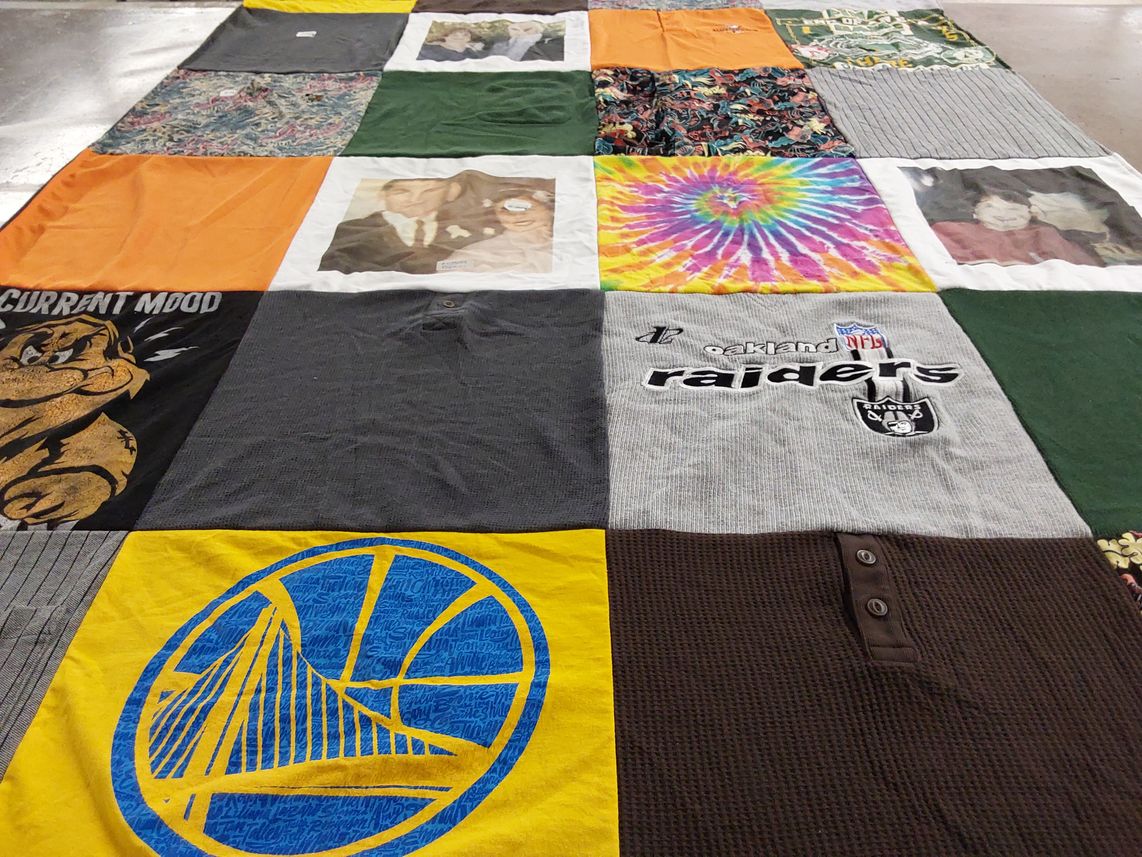 T-shirt quilt featuring oakland raiders by CHRISTIE from CA