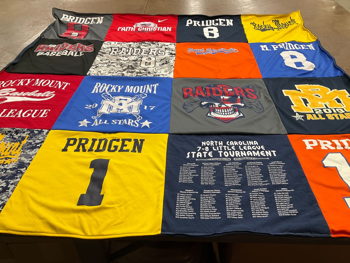 T-shirt quilt featuring raiders by Sandra from NC