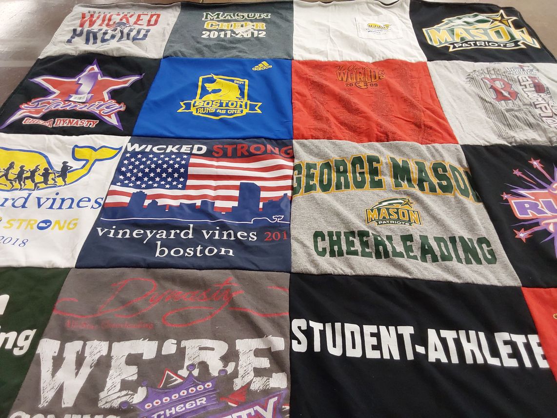 T-shirt quilt featuring mason patriots cheerleading by Katie from FL