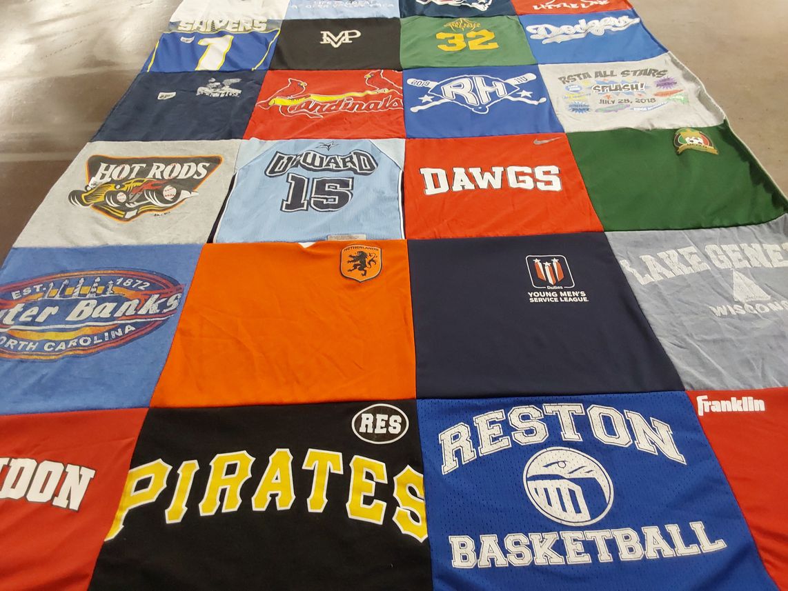 T-shirt quilt from reston high school by Catie from VA
