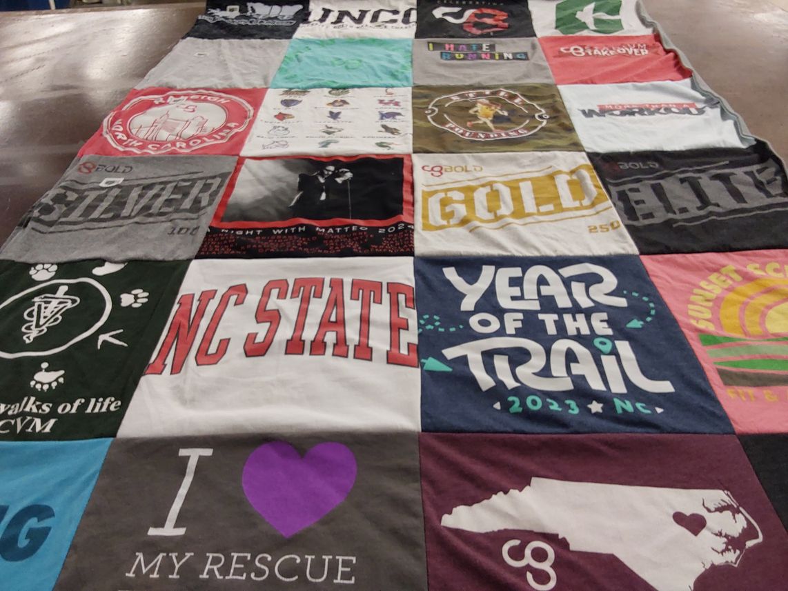 T-shirt quilt from university of north carolina, nc state university by Elizabeth from NC