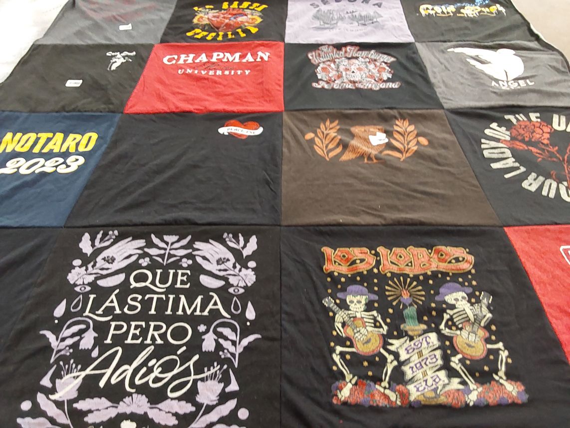 T-shirt quilt from chapman university by Ignacio from CA