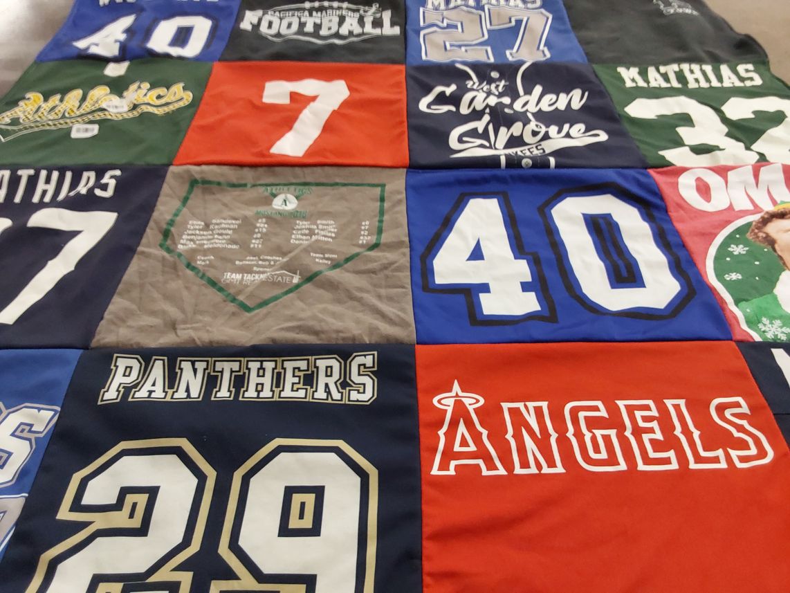 T-shirt quilt featuring angels by Leanna from CA