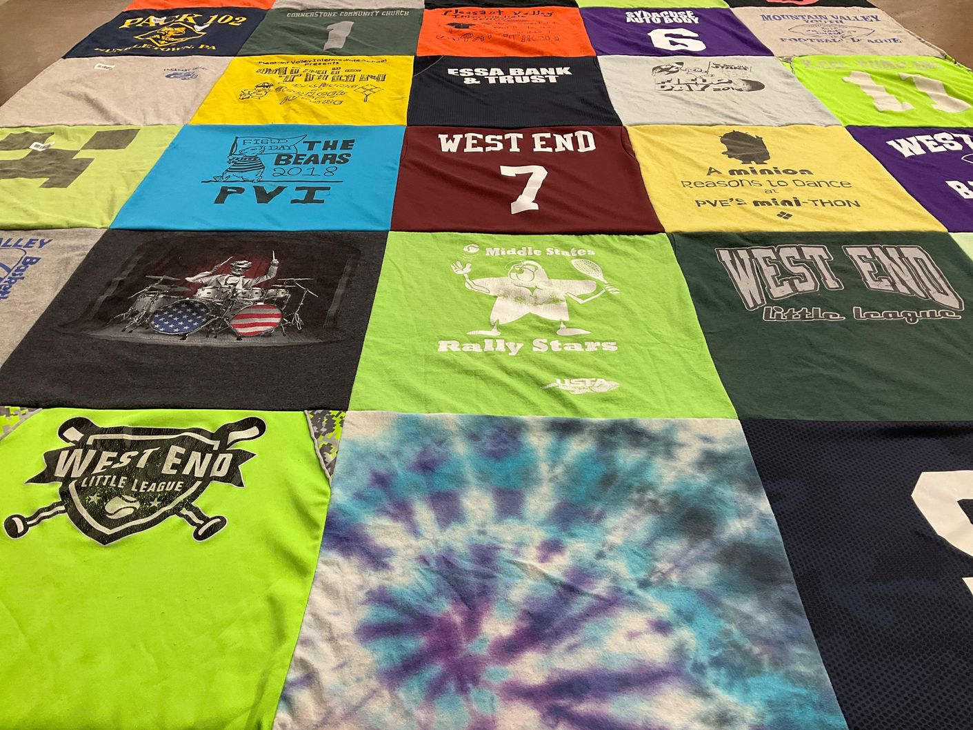 T-shirt quilt featuring west end little league by Beth from PA