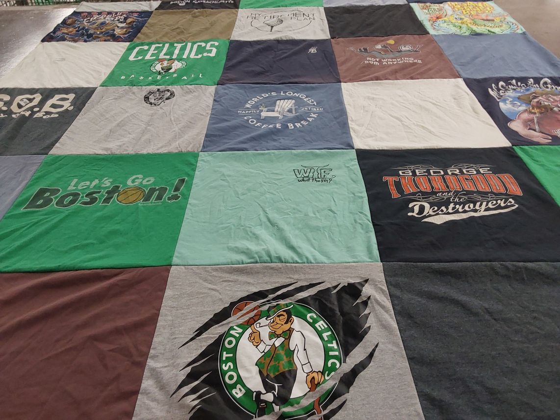T-shirt quilt featuring boston celtics basketball by Alice from FL