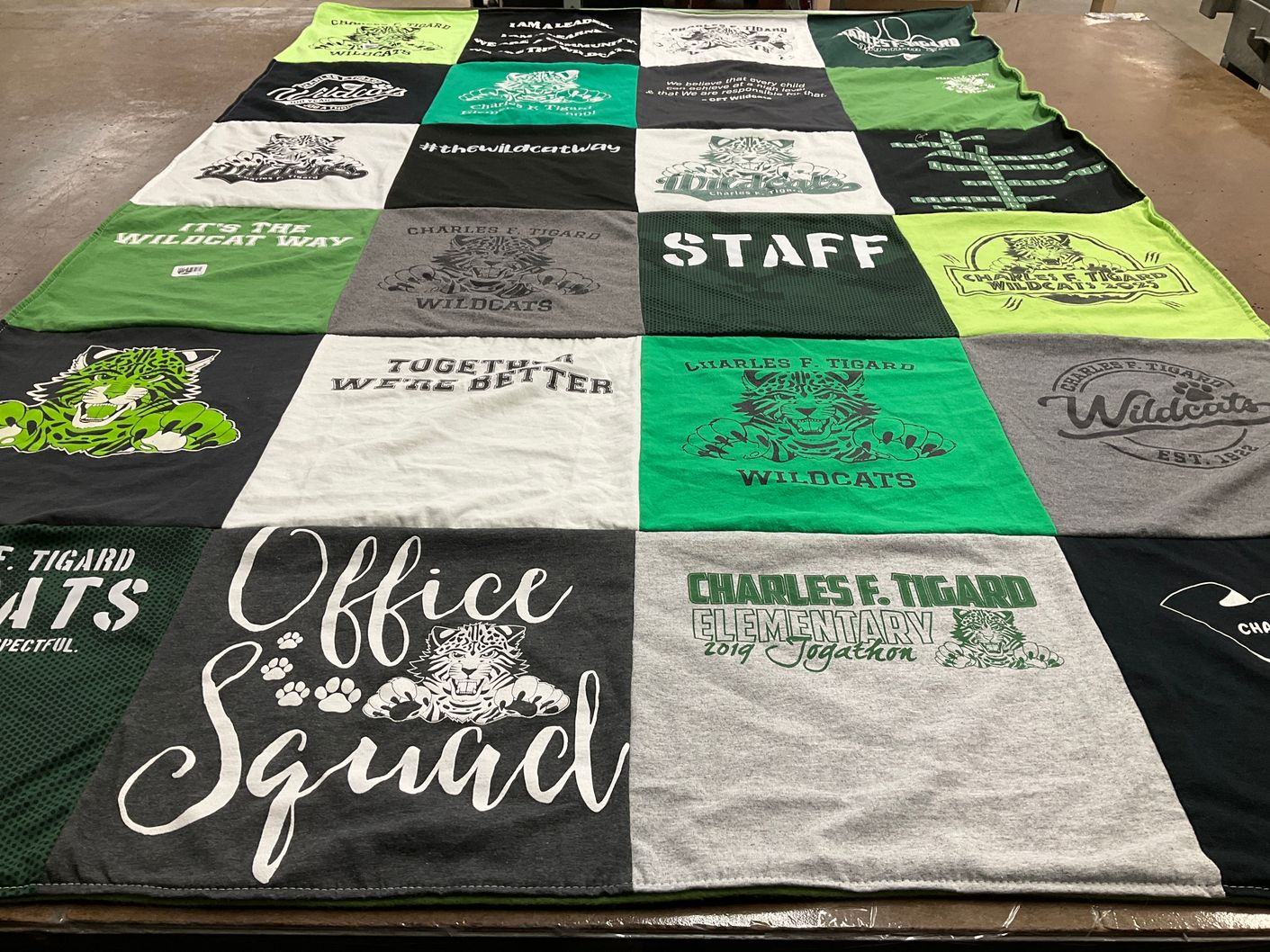 T-shirt quilt featuring tigard wildcats by Destiny from OR