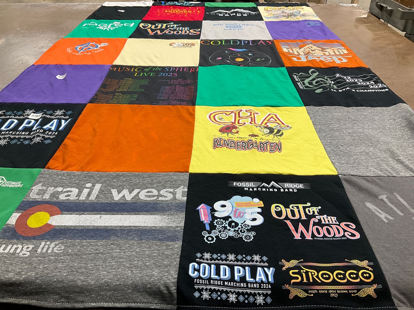 T-shirt quilt from fossil ridge high school by Heather from CO