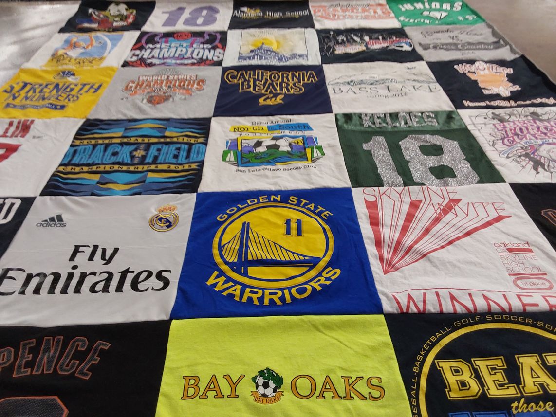 T-shirt quilt featuring golden state warriors by Kelley from CA