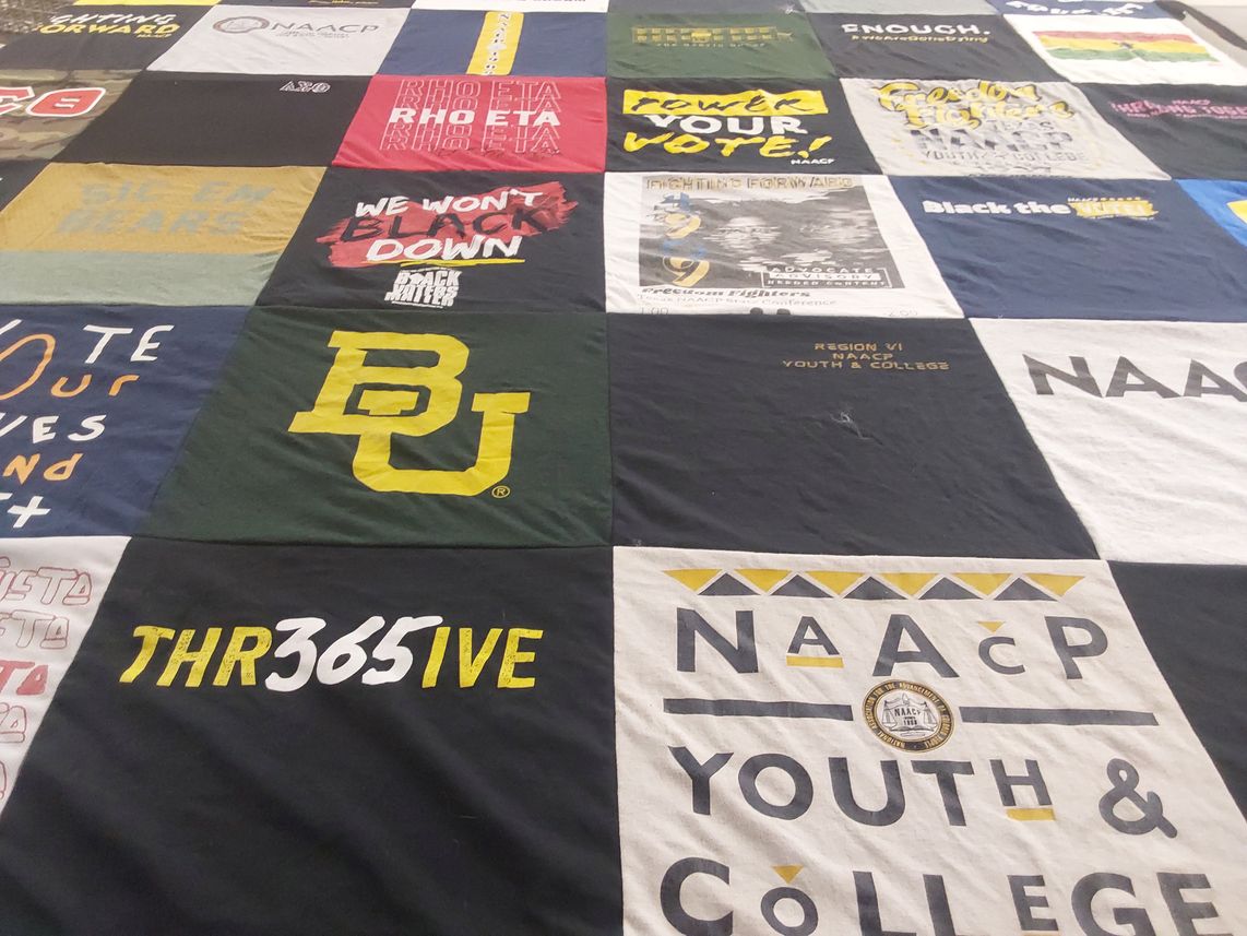 T-shirt quilt from baylor university by Shevann from TX