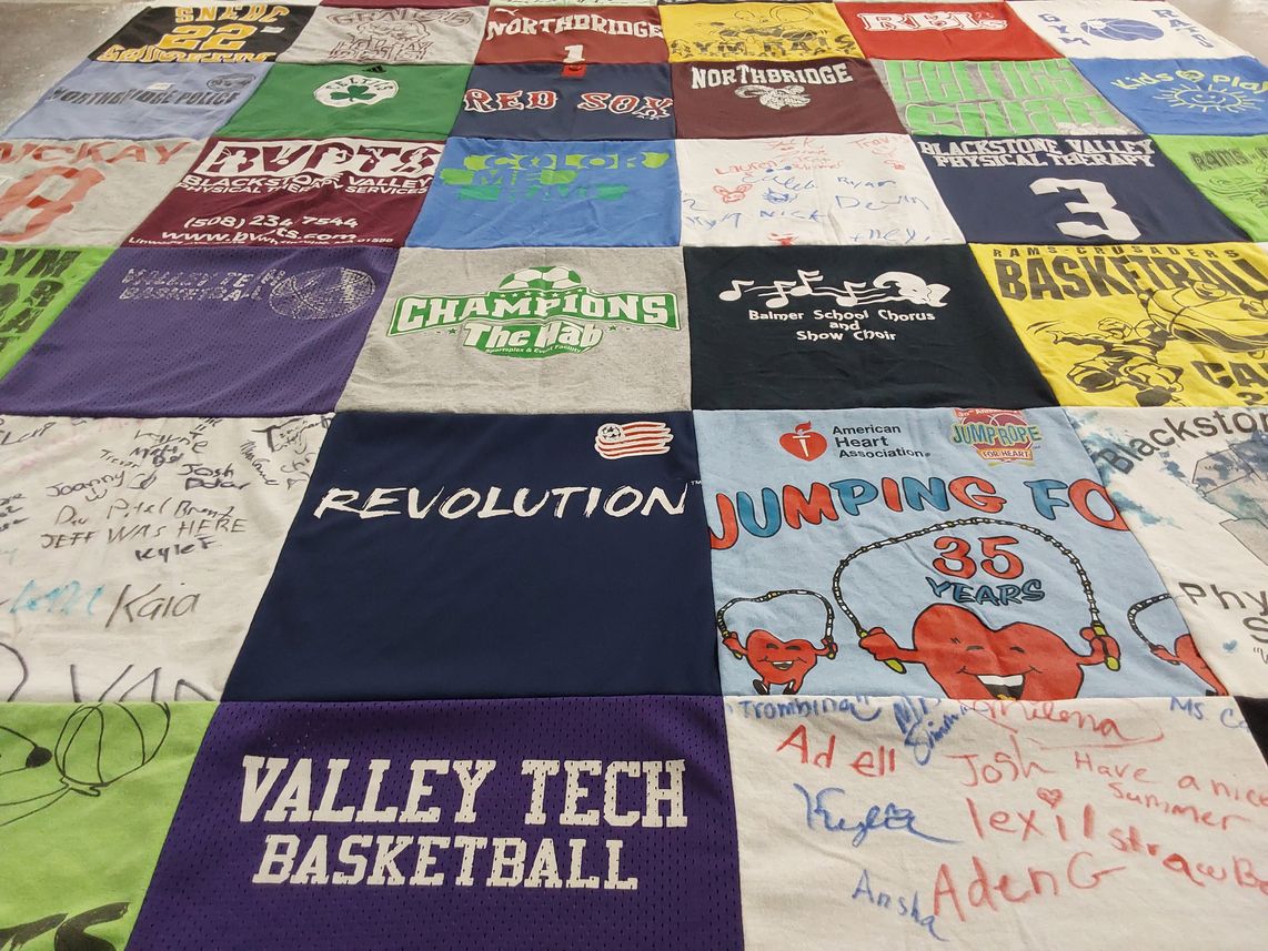 T-shirt quilt from valley tech university, balmer school by Monique from MA