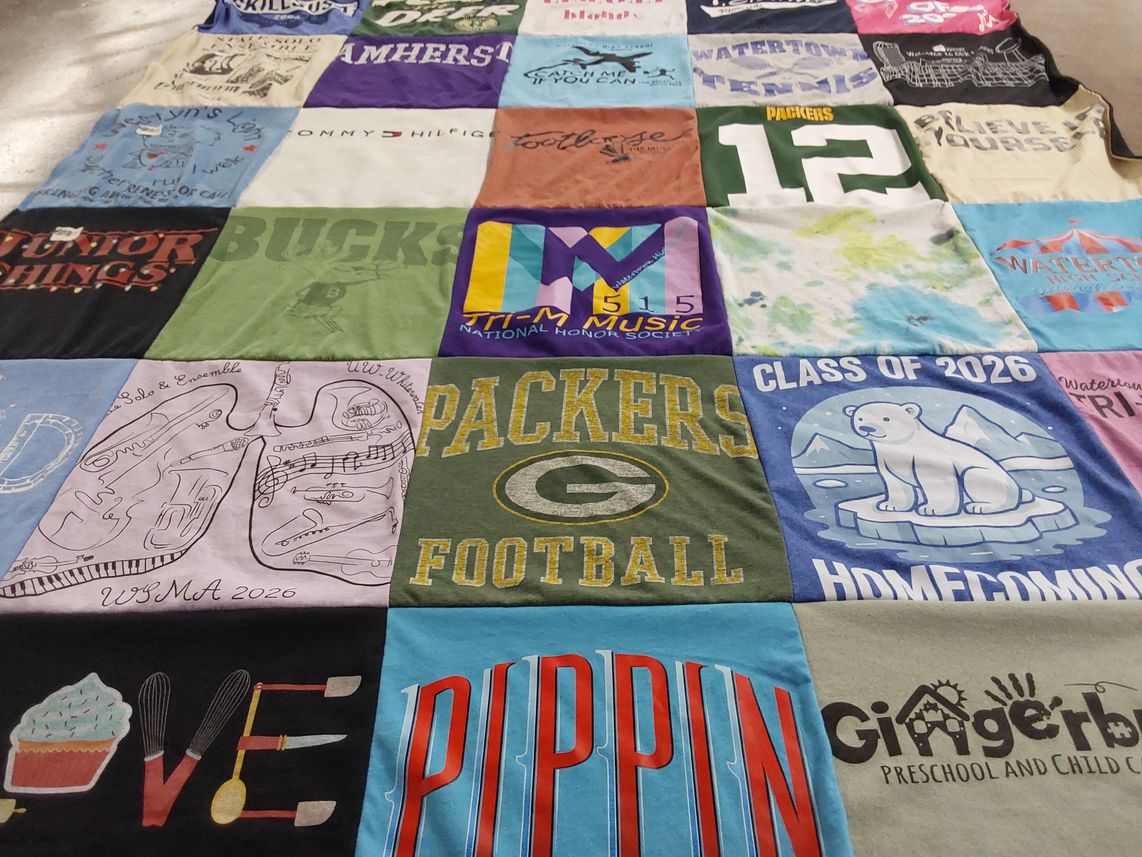 T-shirt quilt featuring green bay packers by Camilla from WI