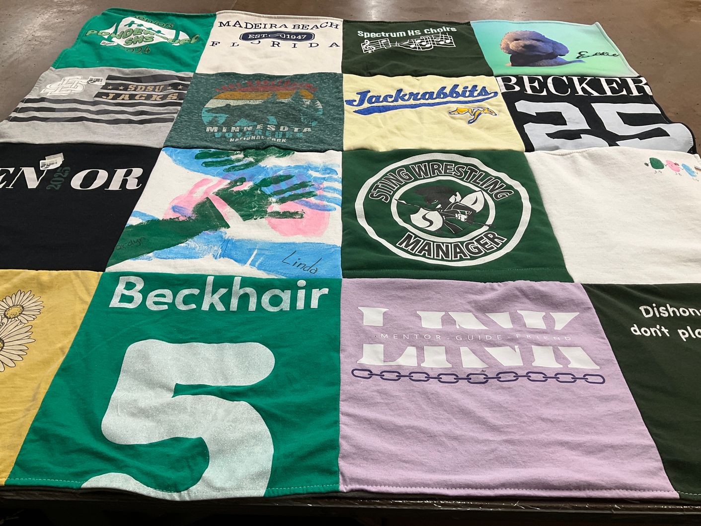 T-shirt quilt from south dakota state university by Jenny from MN