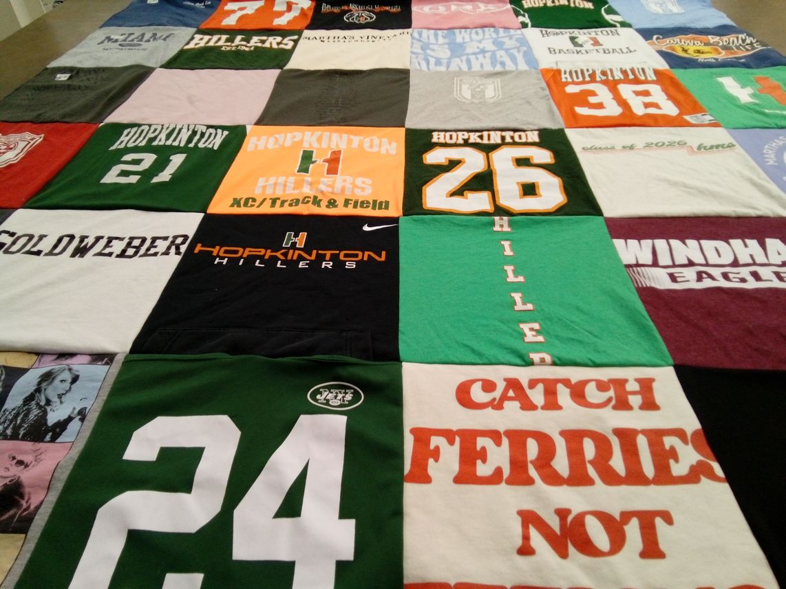 T-shirt quilt featuring hopkinton hillers by Erin from MA