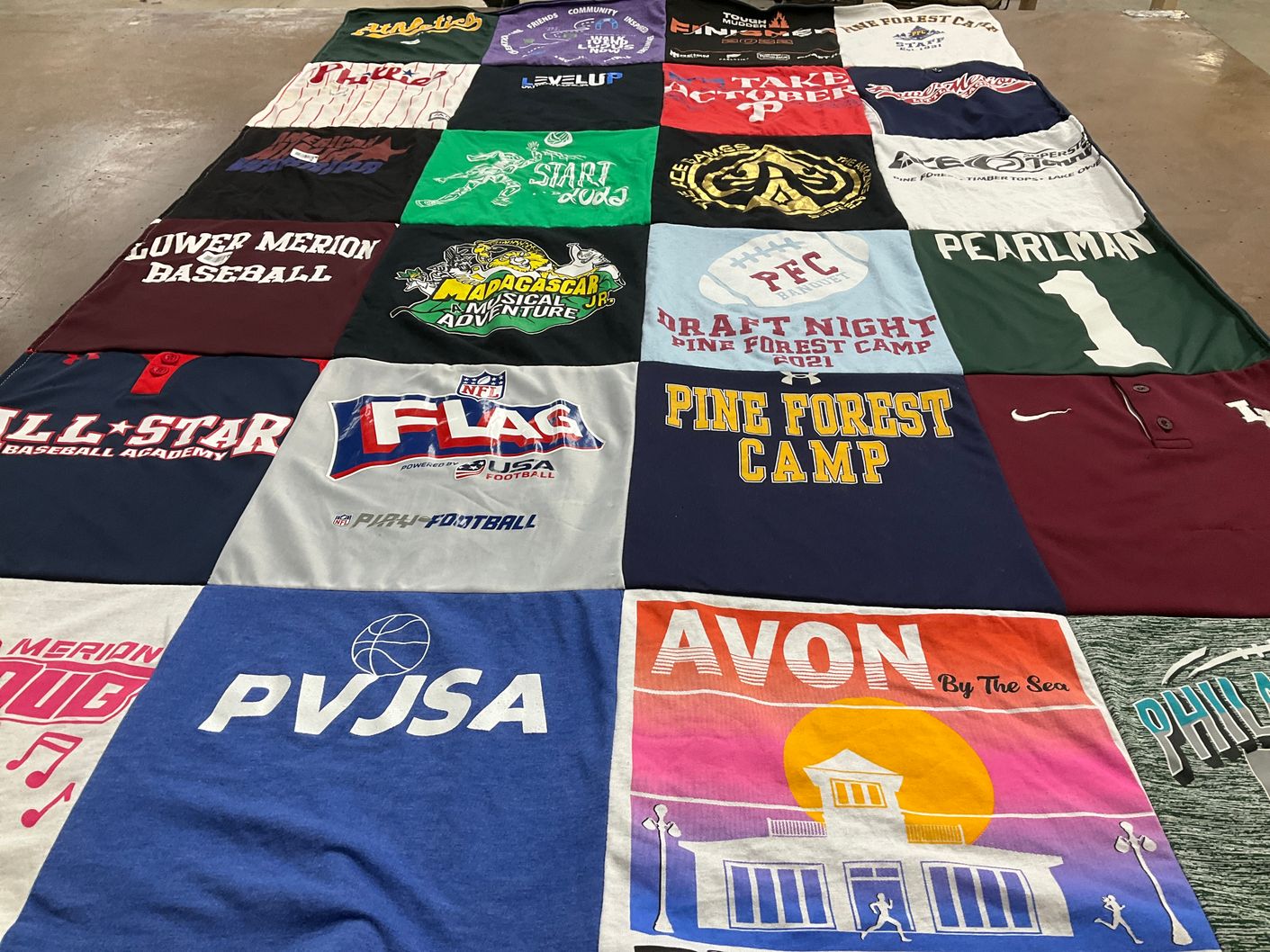 T-shirt quilt featuring lower merion baseball academy by Stacey from PA