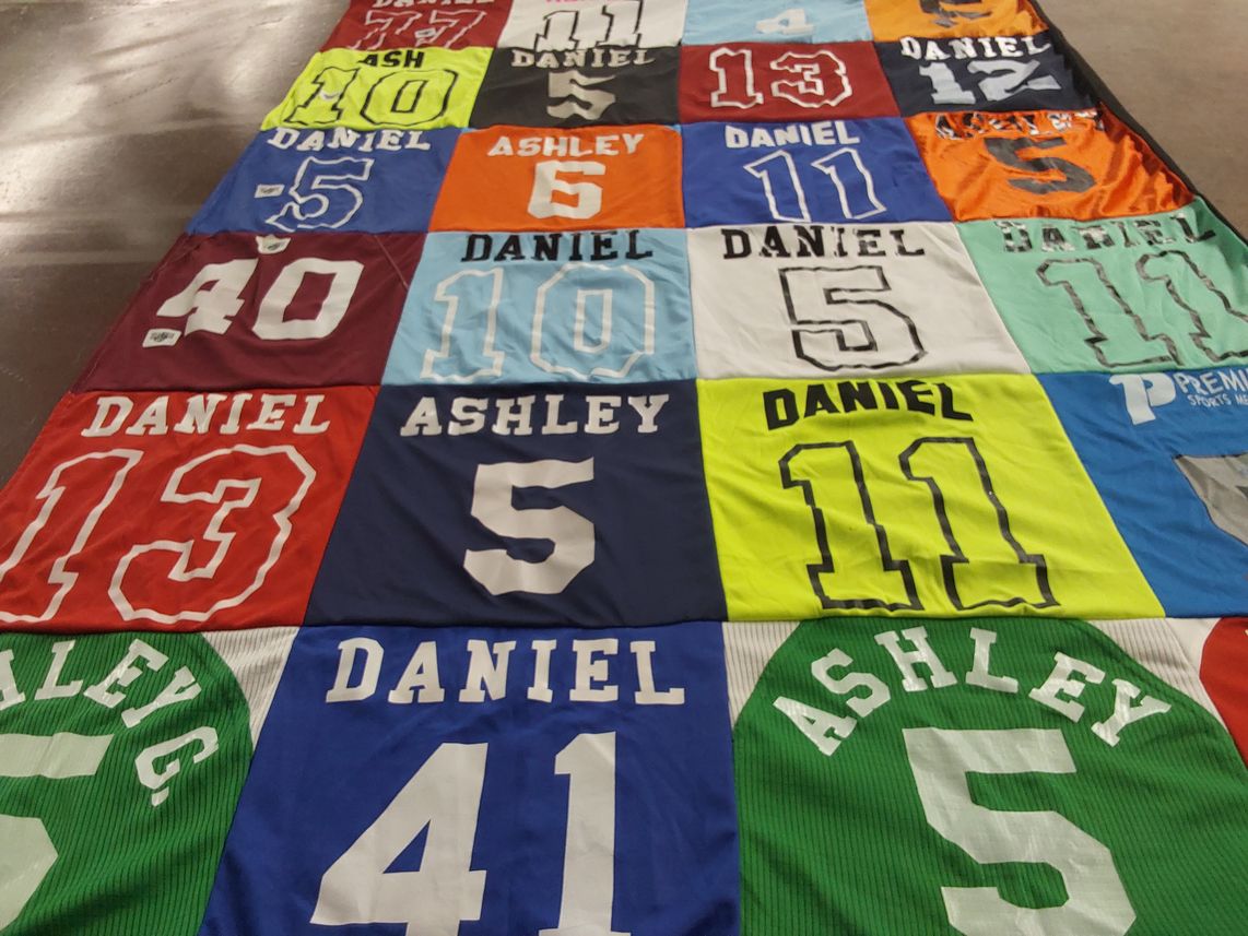 T-shirt quilt by Rosemary from GA