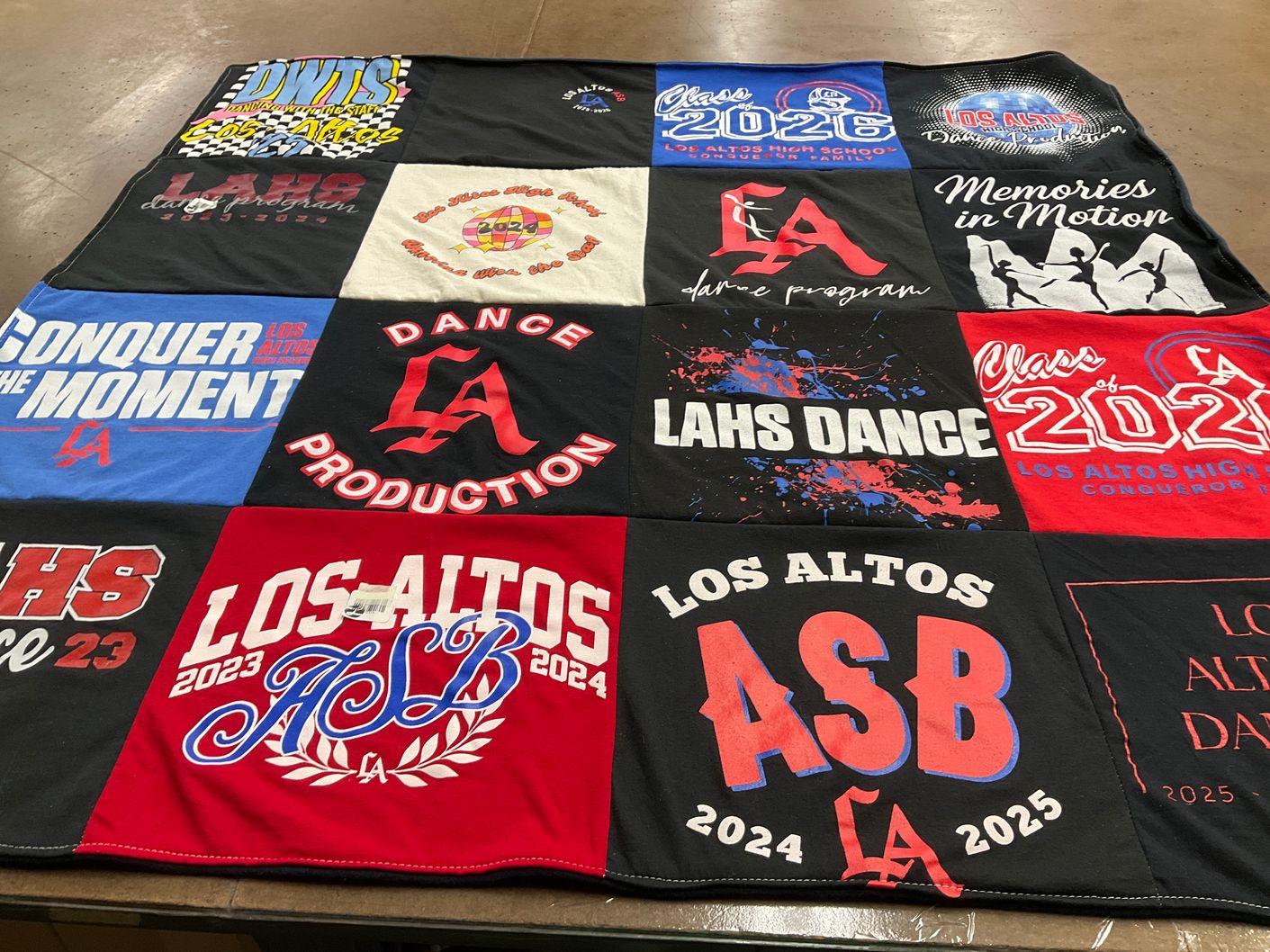 T-shirt quilt from los altos high school by Christina from CA