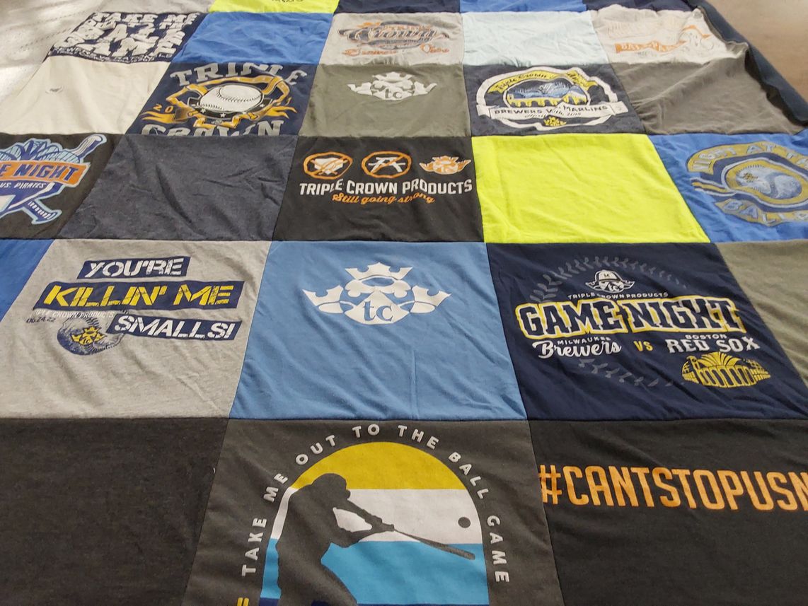 T-shirt quilt featuring milwaukee brewers, boston red sox by Kinsey from WI