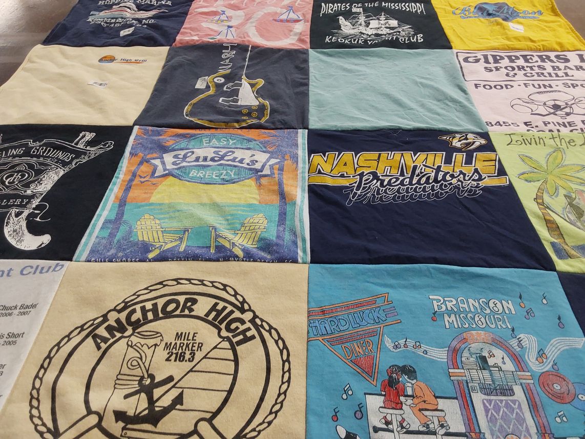 T-shirt quilt featuring nashville predators by Lacey from MN