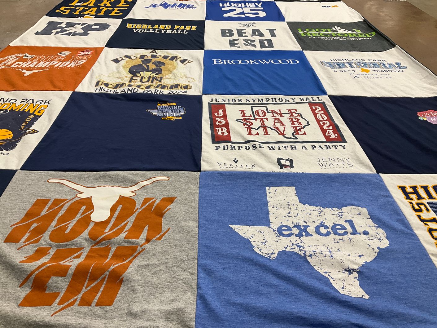T-shirt quilt featuring highland park volleyball, highland park homecoming by Angela from TX