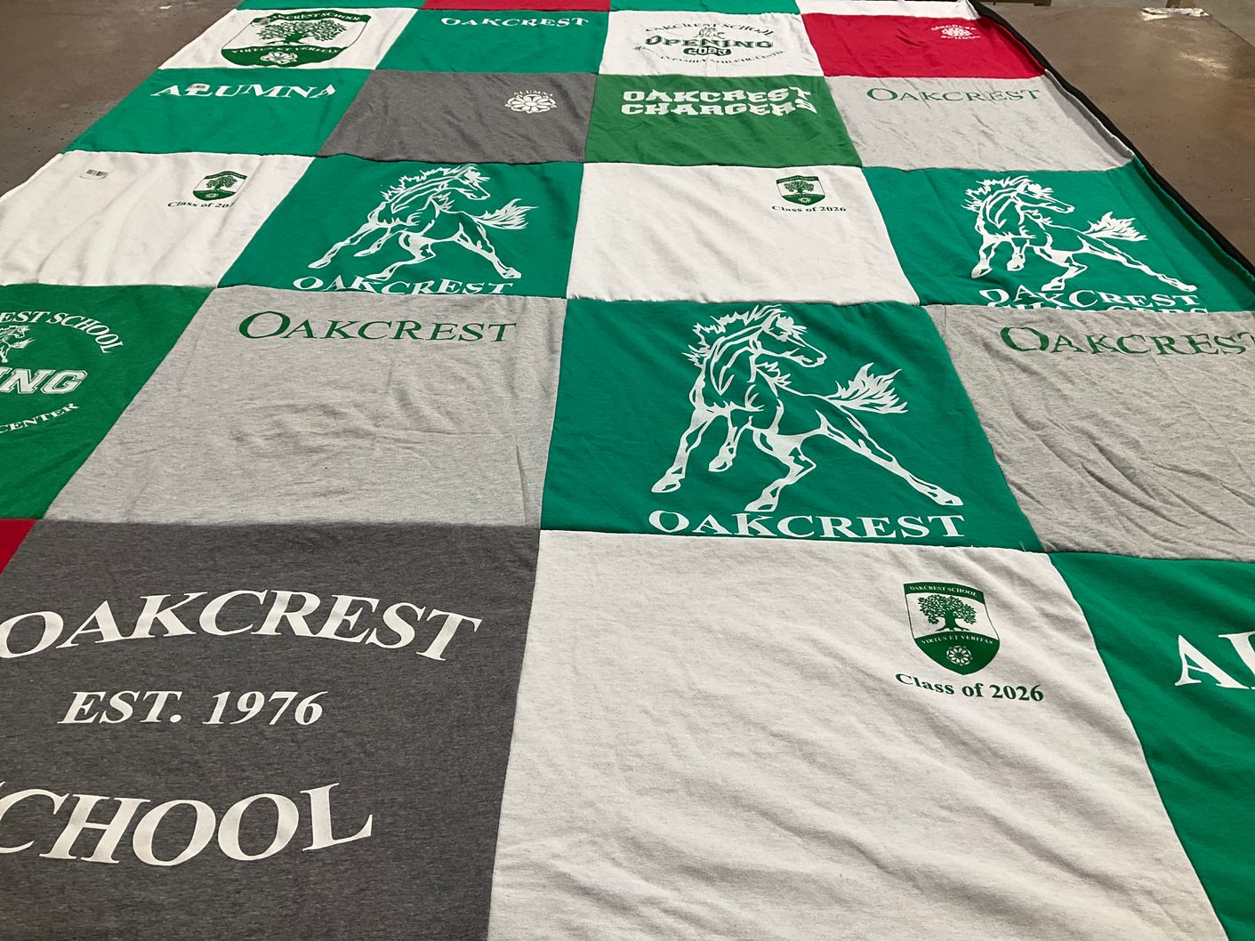 T-shirt quilt from oakcrest school by Maritere from VA