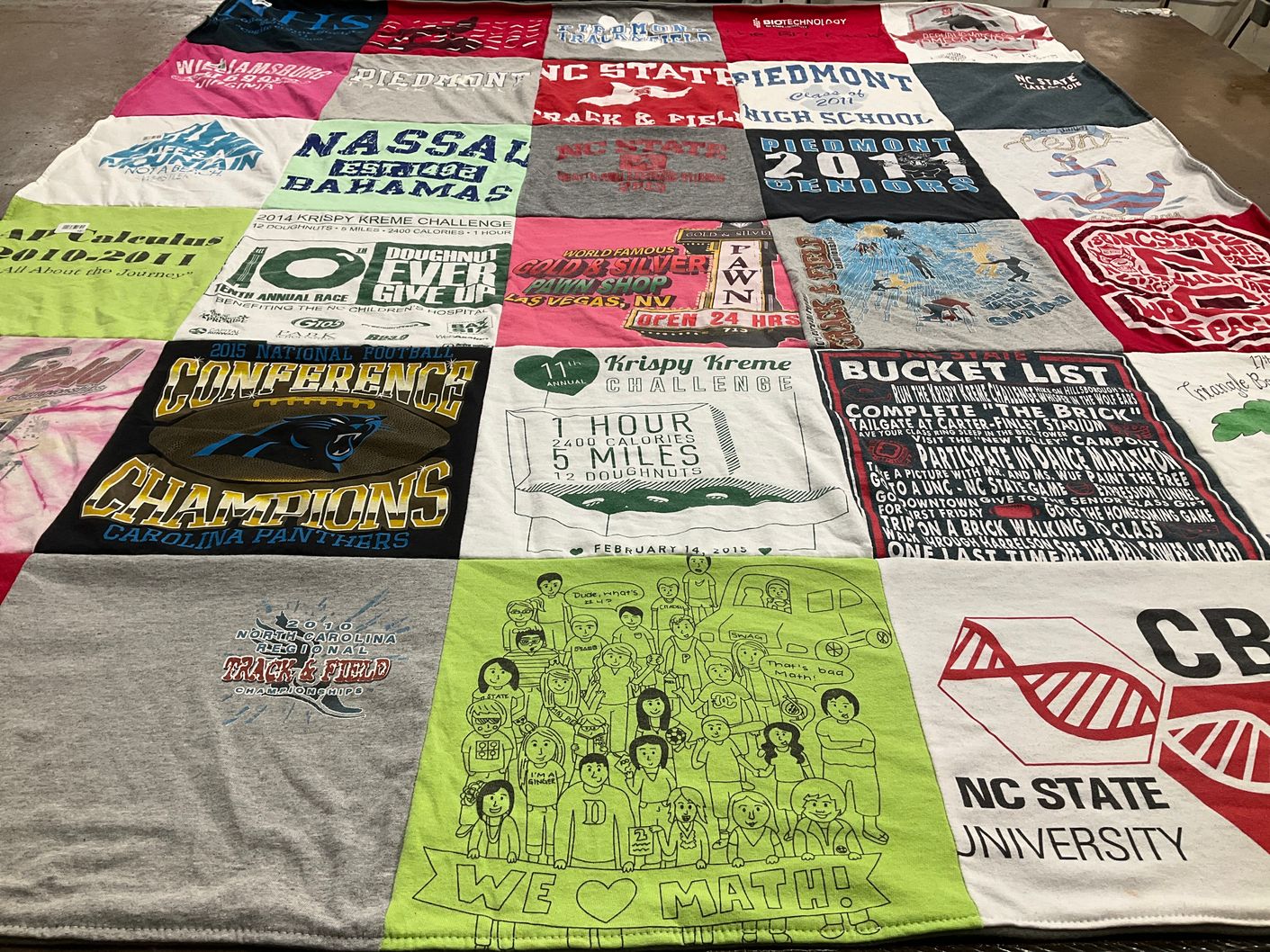 T-shirt quilt featuring carolina panthers by Erika from NC