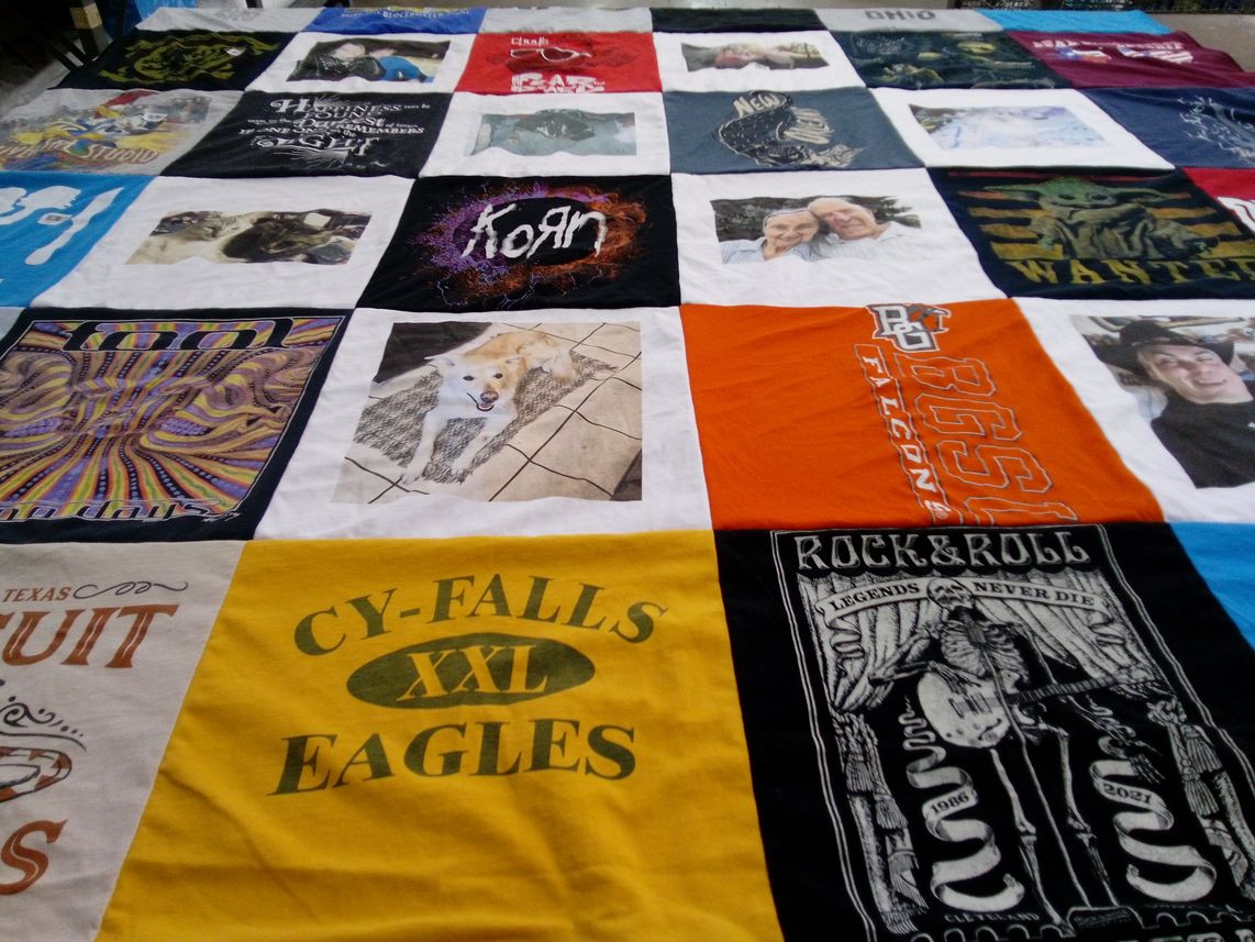 T-shirt quilt from cy-falls high school by Sarah from TX