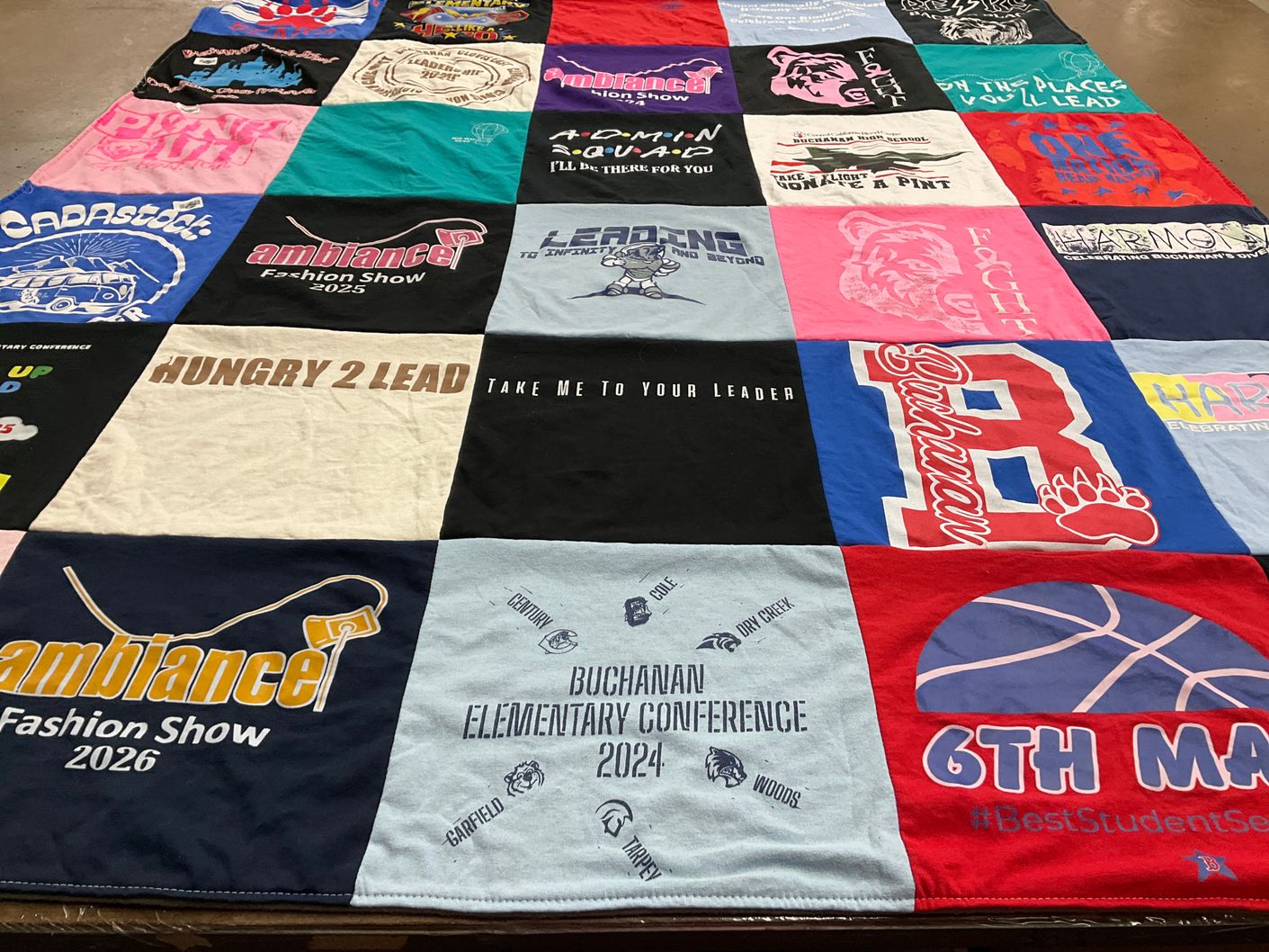 T-shirt quilt from buchanan elementary school by Deanna from CA