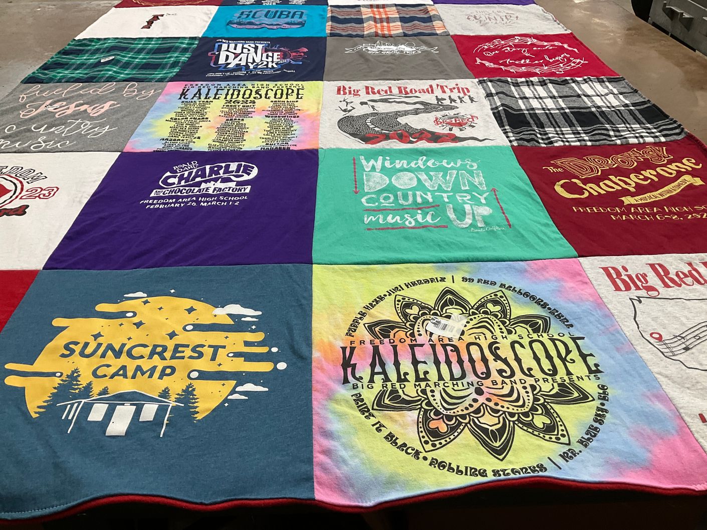 T-shirt quilt from freedom area high school by Ruthanne from PA